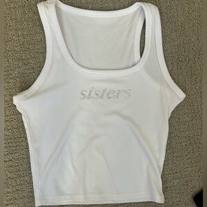 white sisters tank top